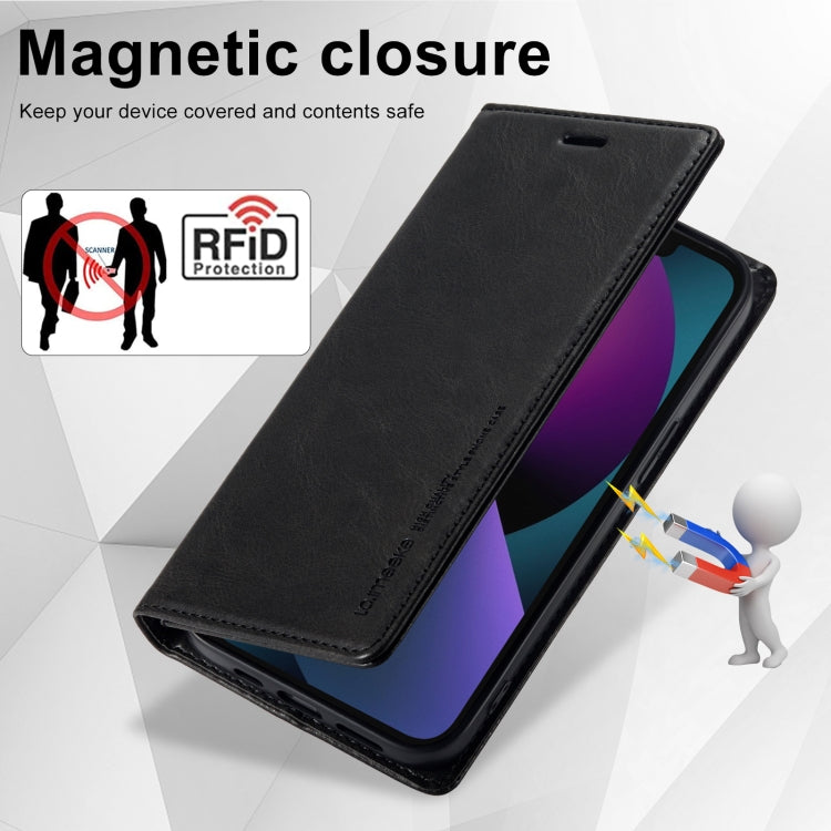 جراب هاتف جلدي مضاد للسرقة بتقنية RFID من LC.IMEEKE، مناسب لأجهزة iPhone 13 وiPhone 13 Mini وiPhone 14 وiPhone 14 Plus