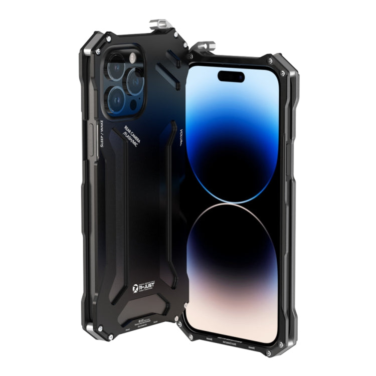 جراب هاتف معدني مقاوم للصدمات RJ17 من R-JUST، مناسب لأجهزة iPhone 14 وiPhone 14 Plus وiPhone 14 Pro وiPhone 14 Pro Max