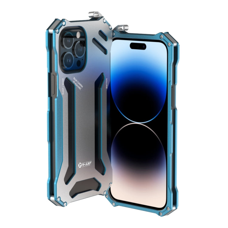 جراب هاتف معدني مقاوم للصدمات RJ17 من R-JUST، مناسب لأجهزة iPhone 14 وiPhone 14 Plus وiPhone 14 Pro وiPhone 14 Pro Max