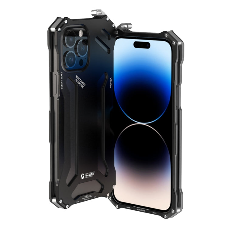 جراب هاتف معدني مقاوم للصدمات RJ17 من R-JUST، مناسب لأجهزة iPhone 14 وiPhone 14 Plus وiPhone 14 Pro وiPhone 14 Pro Max