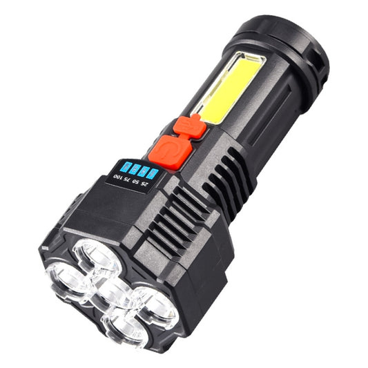 Strong Bright 5 Core LED Flashlight USB Rechargeable Powerful Torch, F-T25