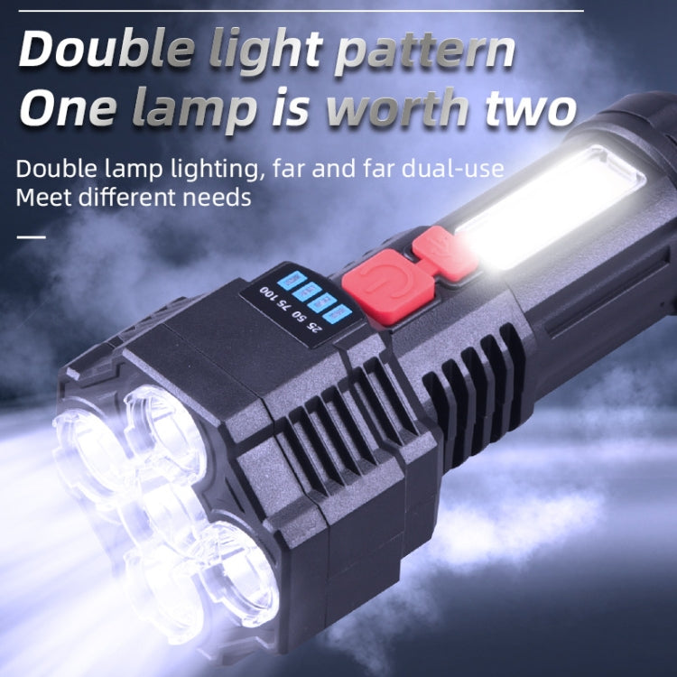 Strong Bright 5 Core LED Flashlight USB Rechargeable Powerful Torch, F-T25