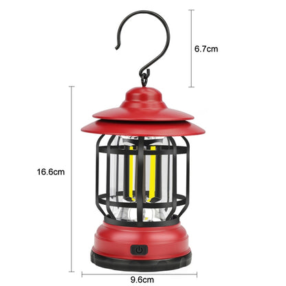 Portable Retro Hanging Lamp Lantern Camping Tent Light, USB Charging, Battery Type, Not Included Battery