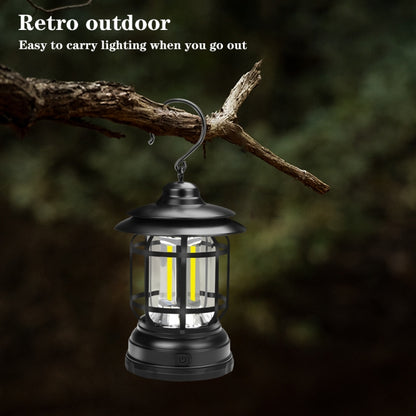 Portable Retro Hanging Lamp Lantern Camping Tent Light, USB Charging, Battery Type, Not Included Battery