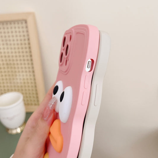 جراب هاتف سيليكون بيغ داك بحافة وافية مع سوار معصم، مناسب لأجهزة iPhone 12 Pro وiPhone 12 Pro Max وiPhone 11 وiPhone 11 Pro وiPhone 11 Pro Max