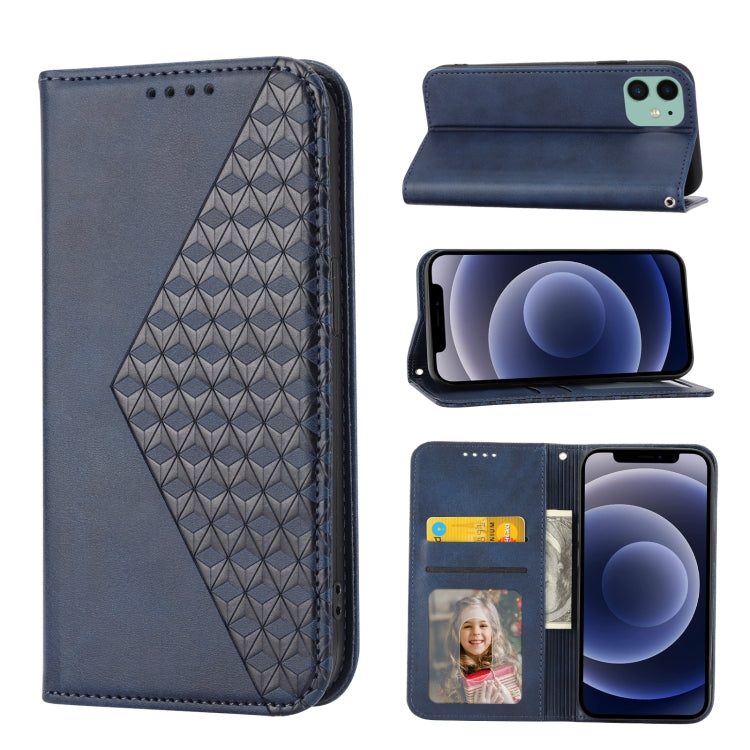 Cubic Grid Calf Texture Magnetic Closure Leather Phone Case, For iPhone 12 mini, For iPhone 12 / 12 Pro, For iPhone 12 Pro Max, For iPhone 11, For iPhone 11 Pro, For iPhone 11 Pro Max, For iPhone X / XS, For iPhone XR