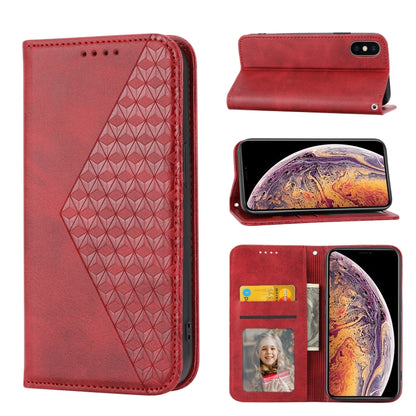 Cubic Grid Calf Texture Magnetic Closure Leather Phone Case, For iPhone 12 mini, For iPhone 12 / 12 Pro, For iPhone 12 Pro Max, For iPhone 11, For iPhone 11 Pro, For iPhone 11 Pro Max, For iPhone X / XS, For iPhone XR