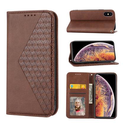 Cubic Grid Calf Texture Magnetic Closure Leather Phone Case, For iPhone 12 mini, For iPhone 12 / 12 Pro, For iPhone 12 Pro Max, For iPhone 11, For iPhone 11 Pro, For iPhone 11 Pro Max, For iPhone X / XS, For iPhone XR
