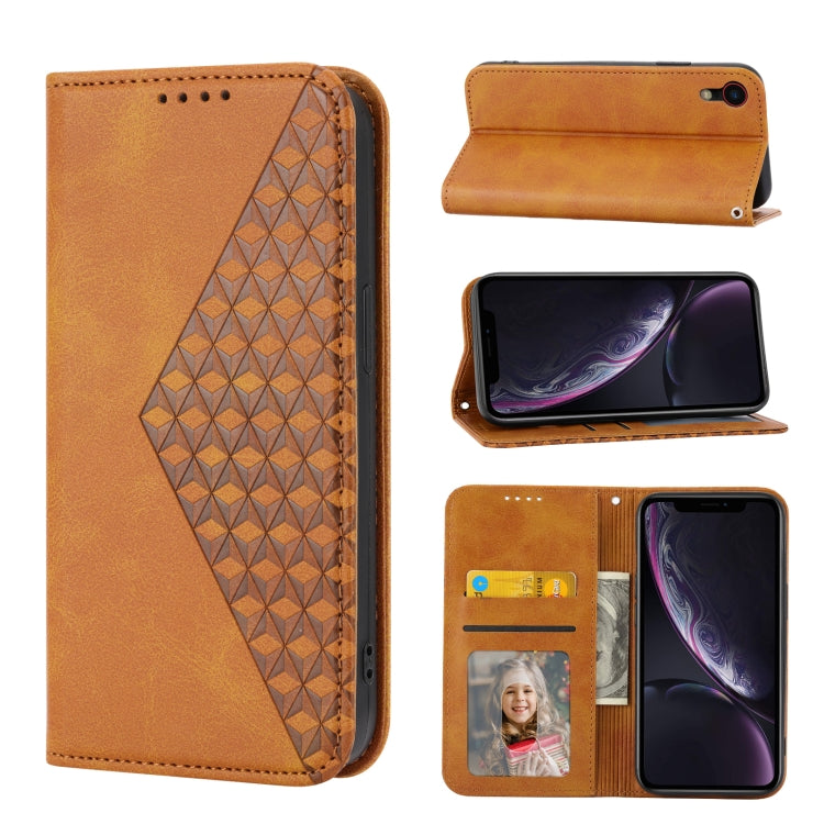 Cubic Grid Calf Texture Magnetic Closure Leather Phone Case, For iPhone 12 mini, For iPhone 12 / 12 Pro, For iPhone 12 Pro Max, For iPhone 11, For iPhone 11 Pro, For iPhone 11 Pro Max, For iPhone X / XS, For iPhone XR