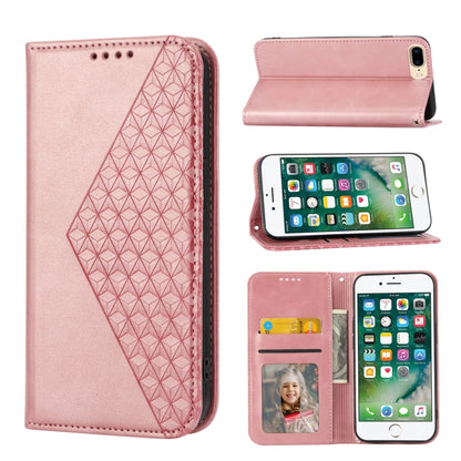 Cubic Grid Calf Texture Magnetic Closure Leather Phone Case, For iPhone XS Max, For iPhone SE 2022 / SE 2020 / 7 / 8, For iPhone 7 Plus / 8 Plus