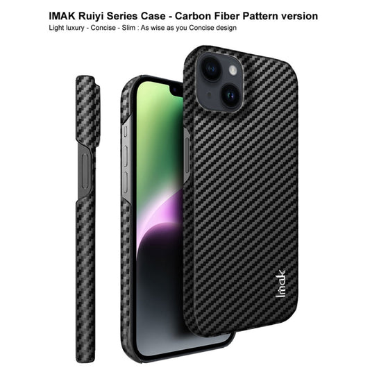 جراب هاتف IMAK Ruiyi من ألياف الكربون PU + PC، مناسب لأجهزة iPhone 14 Plus وiPhone 14 Pro Max وiPhone 14 Pro وiPhone 14 وXiaomi Mix Fold 2 5G وAsus ZenFone 9 5G وMotorola Moto Razr 2022 وSony Xperia 5 IV