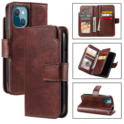 9 Card Tri-Fold Wallets Leather Phone Case, For iPhone 14, For iPhone 14 Plus, For iPhone 14 Pro, For iPhone 14 Pro Max