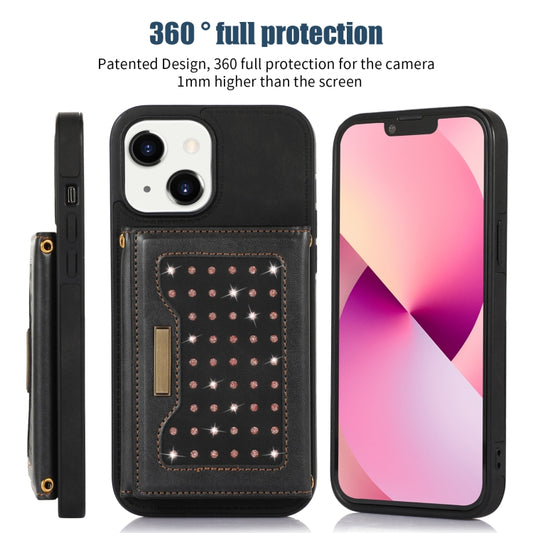 جراب هاتف جلدي ثلاثي الطي بتقنية تحديد الهوية بموجات الراديو مع حبل، مناسب لأجهزة iPhone 13 وiPhone 13 Mini وiPhone 13 Pro وiPhone 13 Pro Max وiPhone 14 وiPhone 14 Plus وiPhone 14 Pro وiPhone 14 Pro Max وiPhone XR
