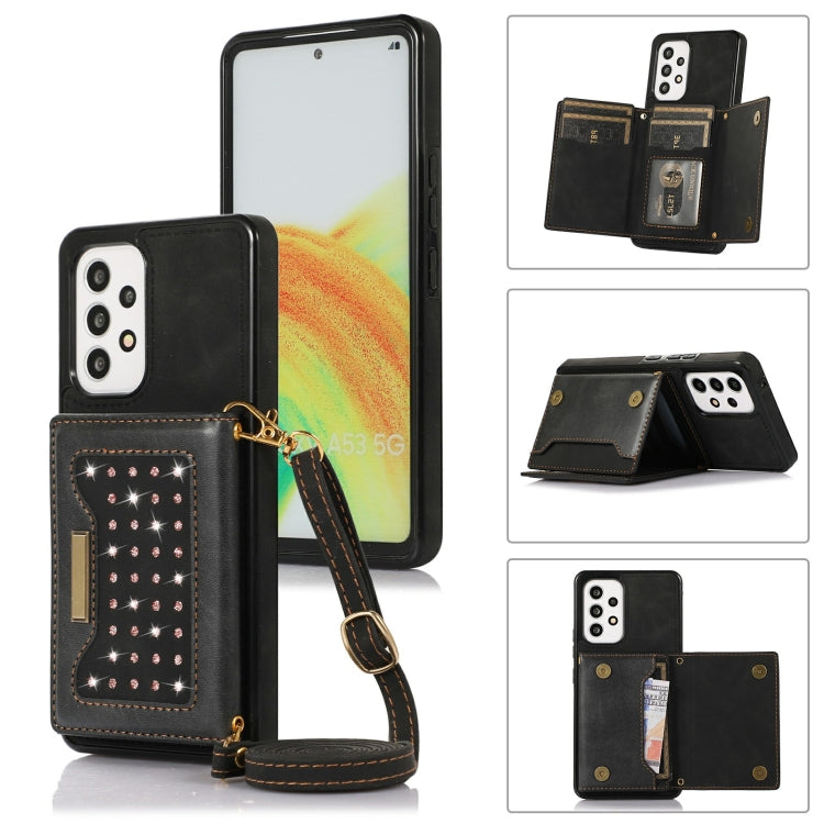 Three-fold RFID Leather Phone Case with Lanyard, For iPhone XS, For iPhone XS Max, For Samsung Galaxy A12, For Samsung Galaxy A13 4G/A13 5G, For Samsung Galaxy A51 4G, For Samsung Galaxy A53 5G, For Samsung Galaxy A52 5G/A52s 5G������������������������...