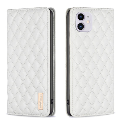 Diamond Lattice Magnetic Leather Flip Phone Case, For iPhone 12 / 12 Pro, For iPhone 11 Pro Max, For iPhone 11 Pro, For iPhone 11, For iPhone SE 2022 / SE 2020 / 8 / 7, For iPhone XS Max, For iPhone XS / X, For iPhone XR
