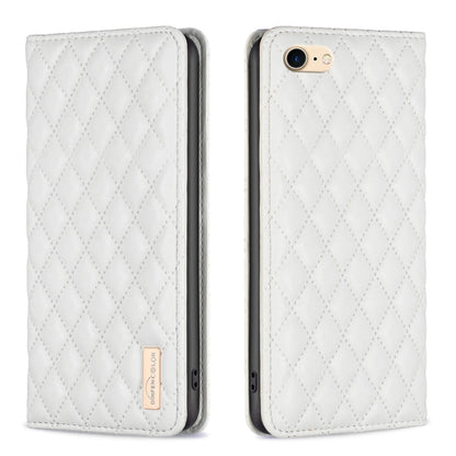 Diamond Lattice Magnetic Leather Flip Phone Case, For iPhone 12 / 12 Pro, For iPhone 11 Pro Max, For iPhone 11 Pro, For iPhone 11, For iPhone SE 2022 / SE 2020 / 8 / 7, For iPhone XS Max, For iPhone XS / X, For iPhone XR