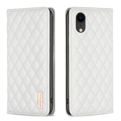 Diamond Lattice Magnetic Leather Flip Phone Case, For iPhone 12 / 12 Pro, For iPhone 11 Pro Max, For iPhone 11 Pro, For iPhone 11, For iPhone SE 2022 / SE 2020 / 8 / 7, For iPhone XS Max, For iPhone XS / X, For iPhone XR