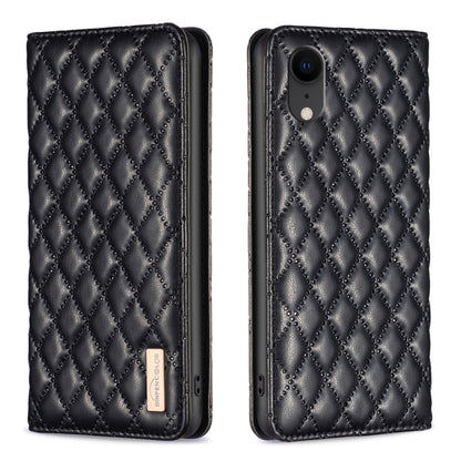Diamond Lattice Magnetic Leather Flip Phone Case, For iPhone 12 / 12 Pro, For iPhone 11 Pro Max, For iPhone 11 Pro, For iPhone 11, For iPhone SE 2022 / SE 2020 / 8 / 7, For iPhone XS Max, For iPhone XS / X, For iPhone XR