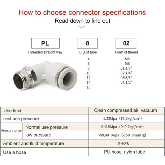 PL4-02 LAIZE 2pcs PL Elbow Pneumatic Quick Fitting Connector, PL4-01 (10pcs), PL4-02 (2pcs), PL4-M5 (10pcs), PL6-01 (2pcs), PL6-02 (2pcs), PL6-03 (2pcs), PL6-04 (1pc), PL6-M5 (2pcs), PL8-01 (2pcs), PL8-02 (2pcs), PL8-03 (2pcs), PL8-04 (1pc)������������...