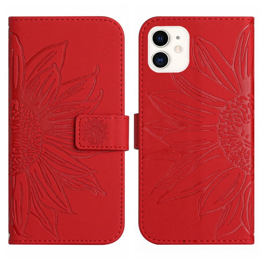 جراب هاتف جلدي قلاب بنمط زهرة الشمس، مناسب لأجهزة iPhone 11 وiPhone 11 Pro وiPhone 11 Pro Max وiPhone 12 mini