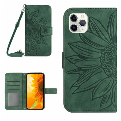 جراب هاتف جلدي قلاب بنمط زهرة الشمس، مناسب لأجهزة iPhone 11 وiPhone 11 Pro وiPhone 11 Pro Max وiPhone 12 mini