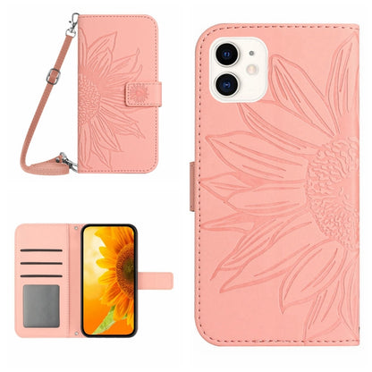 جراب هاتف جلدي قلاب بنمط زهرة الشمس، مناسب لأجهزة iPhone 11 وiPhone 11 Pro وiPhone 11 Pro Max وiPhone 12 mini