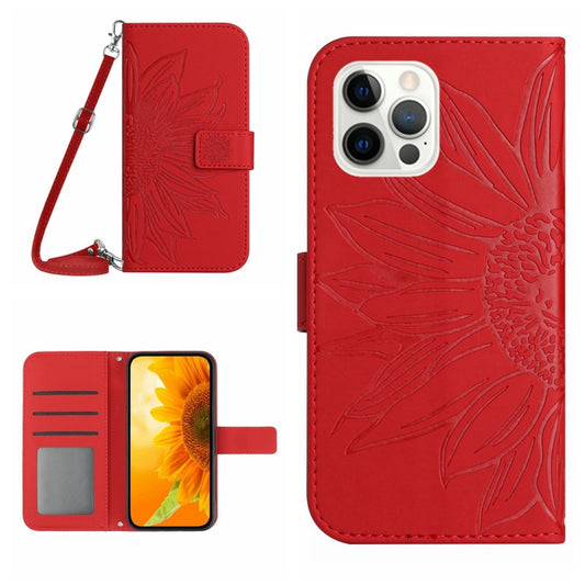 جراب هاتف جلدي قلاب بنمط زهرة الشمس، مناسب لأجهزة iPhone 12 Pro وiPhone 12 Pro Max وiPhone 13 وiPhone 13 mini