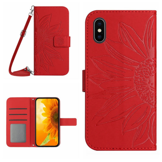 جراب هاتف جلدي قلاب بنمط زهرة الشمس، لهاتف iPhone XS Max