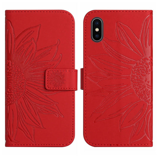 جراب هاتف جلدي قلاب بنمط زهرة الشمس، لهاتف iPhone XS Max