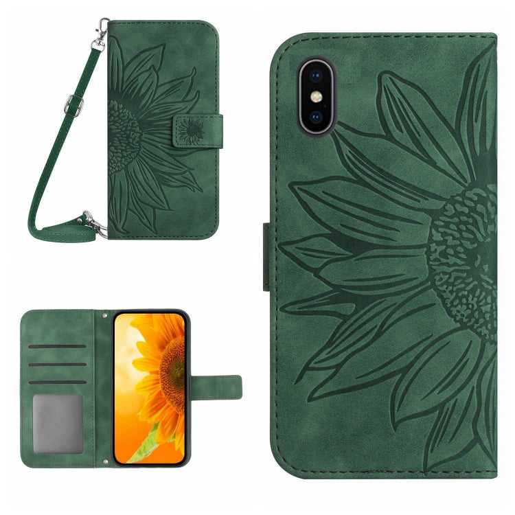 جراب هاتف جلدي قلاب بنمط زهرة الشمس، لهاتف iPhone XS Max
