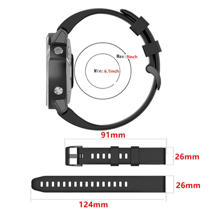 For Garmin Fenix 6X 26mm Quick Release Official Texture Wrist Strap Watchband, with Plastic Button, with Metal Button