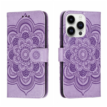 جراب هاتف جلدي منقوش عليه ماندالا الشمس، مناسب لأجهزة iPhone 14 / 13، وiPhone 14 Plus، وiPhone 14 Pro، وiPhone 14 Pro Max