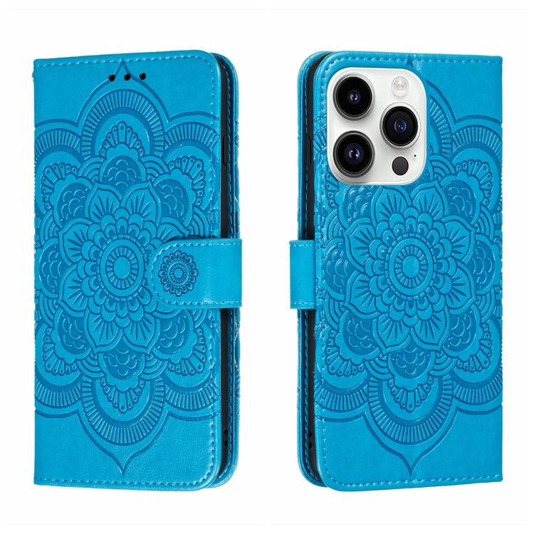 جراب هاتف جلدي منقوش عليه ماندالا الشمس، مناسب لأجهزة iPhone 14 / 13، وiPhone 14 Plus، وiPhone 14 Pro، وiPhone 14 Pro Max