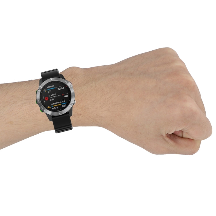 For Garmin Fenix 6 22mm Quick Release Official Texture Wrist Strap Watchband, with Plastic Button, with Metal Button