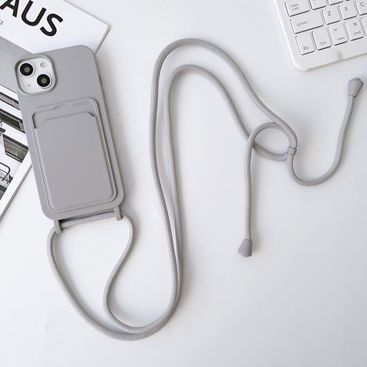 Crossbody Lanyard Elastic Silicone Card Holder Phone Case, For iPhone 14, For iPhone 14 Plus, For iPhone 14 Pro