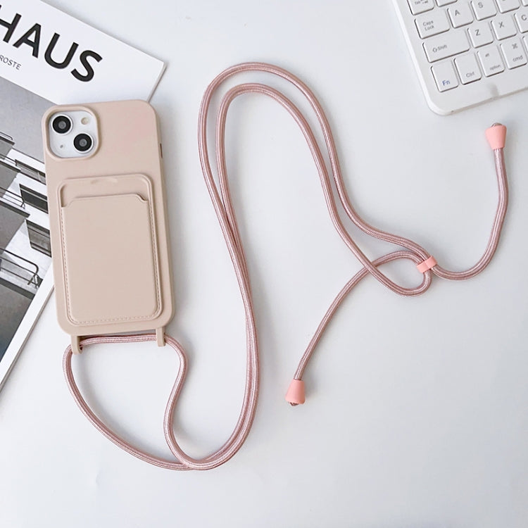 Crossbody Lanyard Elastic Silicone Card Holder Phone Case, For iPhone 14, For iPhone 14 Plus, For iPhone 14 Pro