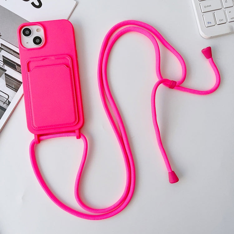 Crossbody Lanyard Elastic Silicone Card Holder Phone Case, For iPhone 14, For iPhone 14 Plus, For iPhone 14 Pro