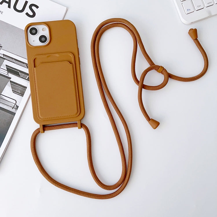 Crossbody Lanyard Elastic Silicone Card Holder Phone Case, For iPhone 14, For iPhone 14 Plus, For iPhone 14 Pro