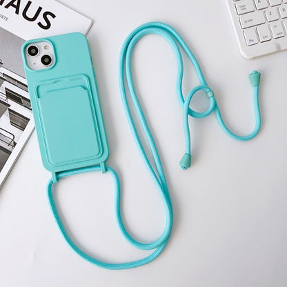 Crossbody Lanyard Elastic Silicone Card Holder Phone Case, For iPhone 14, For iPhone 14 Plus, For iPhone 14 Pro