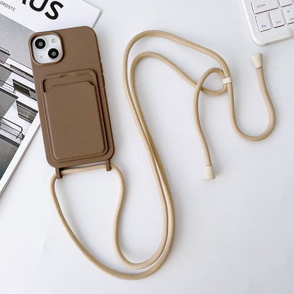 Crossbody Lanyard Elastic Silicone Card Holder Phone Case, For iPhone 14, For iPhone 14 Plus, For iPhone 14 Pro
