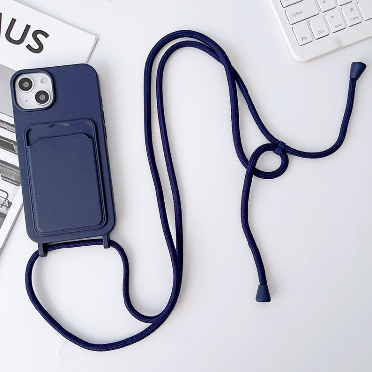 Crossbody Lanyard Elastic Silicone Card Holder Phone Case, For iPhone 14, For iPhone 14 Plus, For iPhone 14 Pro