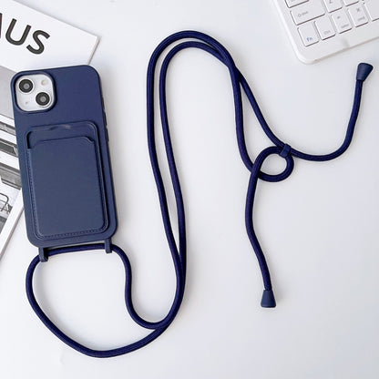 Crossbody Lanyard Elastic Silicone Card Holder Phone Case, For iPhone 14, For iPhone 14 Plus, For iPhone 14 Pro