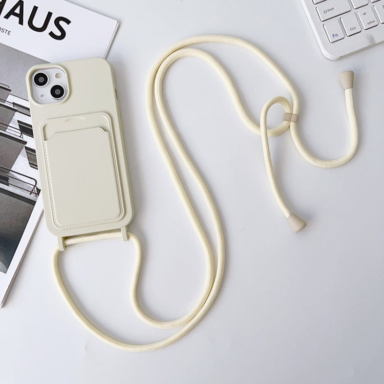 Crossbody Lanyard Elastic Silicone Card Holder Phone Case, For iPhone 14, For iPhone 14 Plus, For iPhone 14 Pro
