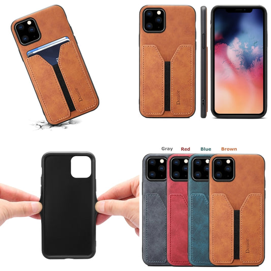 Denior DV Elastic Card PU Back Cover Phone Case, For iPhone 11 Pro, For iPhone 11 Pro Max, For iPhone X / XS, For iPhone XR, For iPhone XS Max, For iPhone SE 2022 / SE 2020 / 7 / 8, For iPhone 7 Plus / 8 Plus