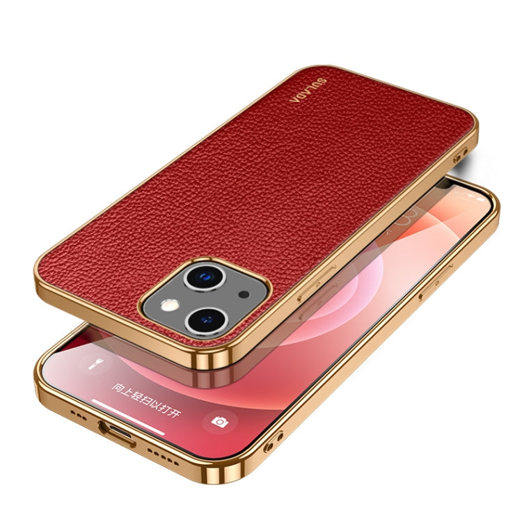 جراب هاتف SULADA مقاوم للصدمات من مادة TPU + جلد يدوي الصنع، لهاتف iPhone 14، وiPhone 14 Plus، وiPhone 14 Pro، وiPhone 14 Pro Max