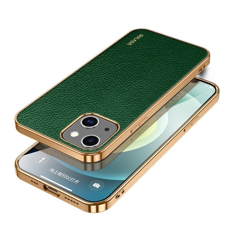 جراب هاتف SULADA مقاوم للصدمات من مادة TPU + جلد يدوي الصنع، لهاتف iPhone 14، وiPhone 14 Plus، وiPhone 14 Pro، وiPhone 14 Pro Max