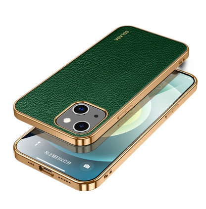 جراب هاتف SULADA مقاوم للصدمات من مادة TPU + جلد يدوي الصنع، لهاتف iPhone 14، وiPhone 14 Plus، وiPhone 14 Pro، وiPhone 14 Pro Max