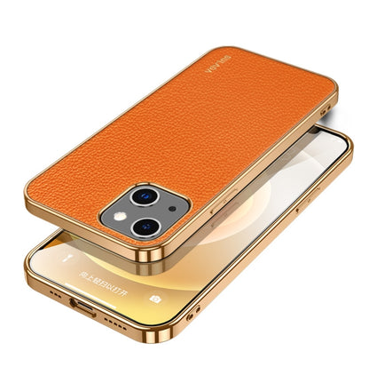 جراب هاتف SULADA مقاوم للصدمات من مادة TPU + جلد يدوي الصنع، لهاتف iPhone 14، وiPhone 14 Plus، وiPhone 14 Pro، وiPhone 14 Pro Max