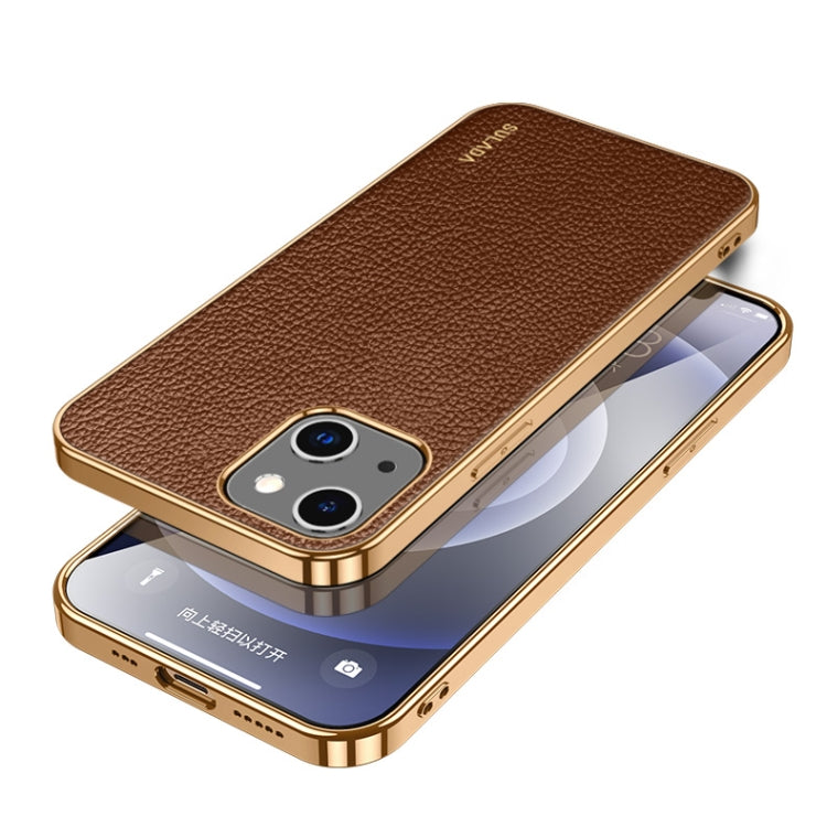 جراب هاتف SULADA مقاوم للصدمات من مادة TPU + جلد يدوي الصنع، لهاتف iPhone 14، وiPhone 14 Plus، وiPhone 14 Pro، وiPhone 14 Pro Max
