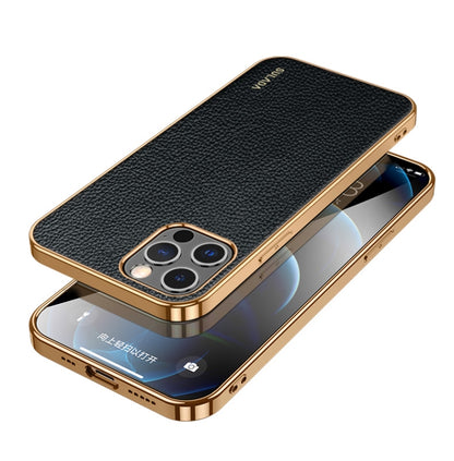 جراب هاتف SULADA مقاوم للصدمات من مادة TPU + جلد يدوي الصنع، لهاتف iPhone 14، وiPhone 14 Plus، وiPhone 14 Pro، وiPhone 14 Pro Max